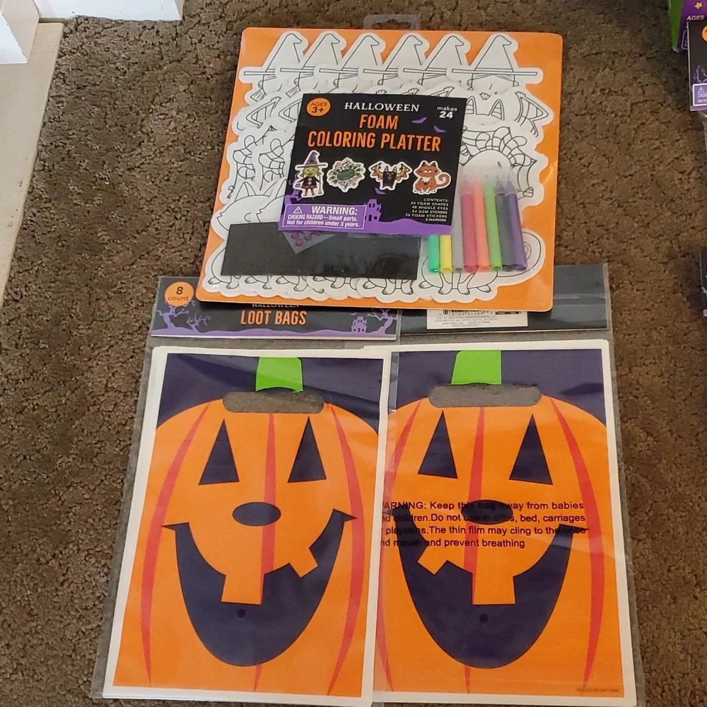 HALLOWEEN PARTY Supplies Crafts Activities Treat Bags Prizes Tattoos Masks NIP